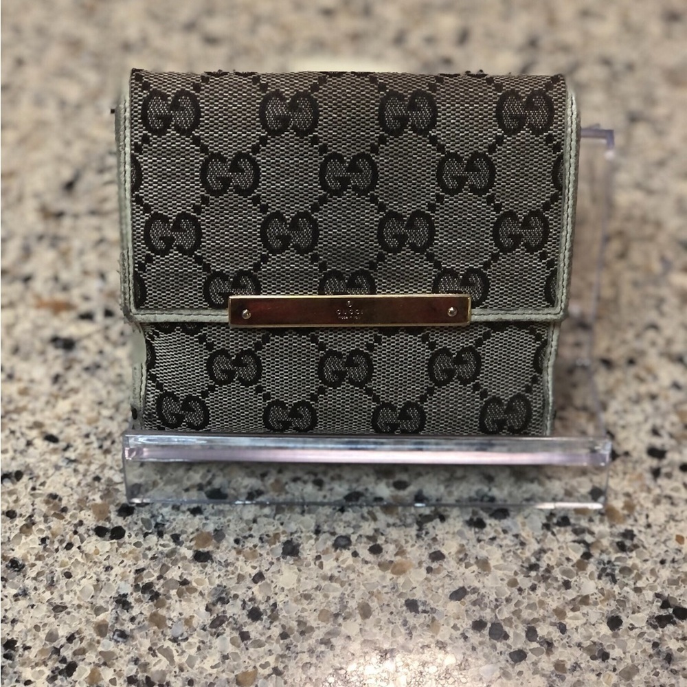 Gucci Canvas Monogram Wallet, Vintage, GUC - Picture 4 of 15